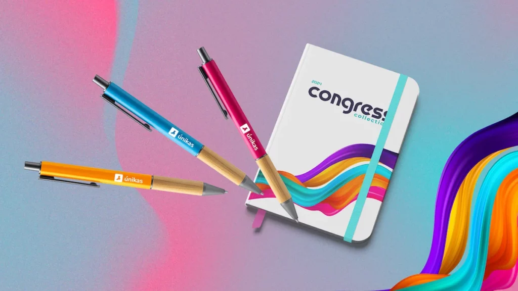 Libretas y bolígrafos personalizados para ferias y congresos