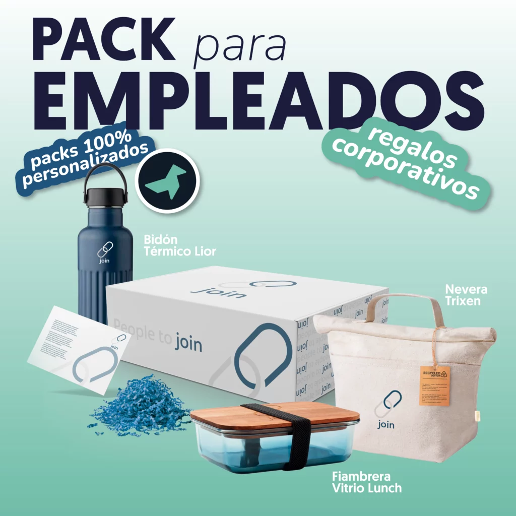 Pack para empleados que incluye el bidon, una nevera y una fiambrera que la diseña únikas