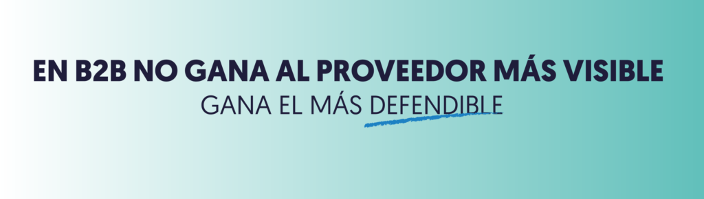 Banner en B2B no gana el proveedor más visible sino el más defendible