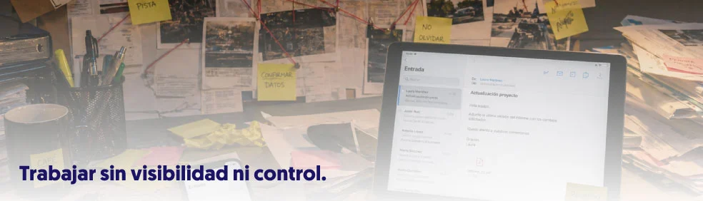 trabajar sin visibilidad de cierra puertas. Despacho con muchos posis, emails, pantallas abiertas