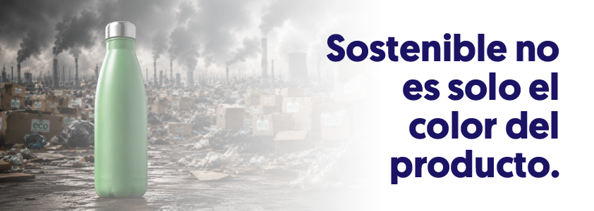 banner sostenible no es solo el color del producto ruido detrás