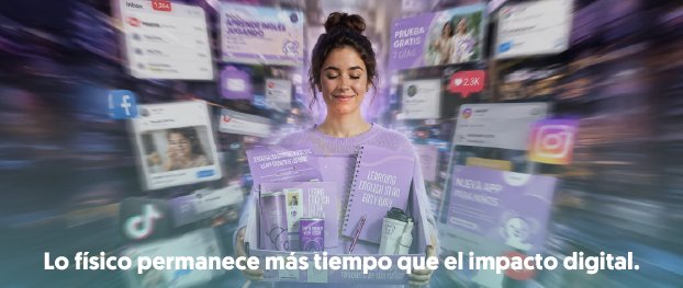 ruido alrededor de una persona todo difuminado y en el centro un pack fisico