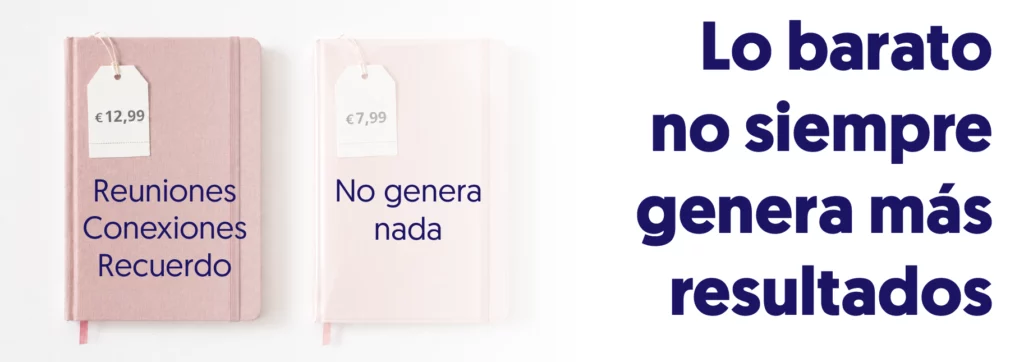 lo barato no siempre genera mas resultados, una libreta más cara y al lado una más barata