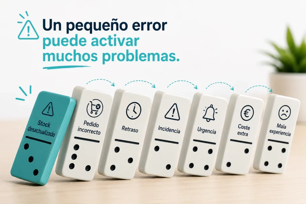 fichas de domino con un pequeño error puede activar muchos problemas