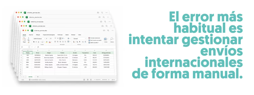 muchas ventanas abiertas de excel error más habitual para gestionar envíos