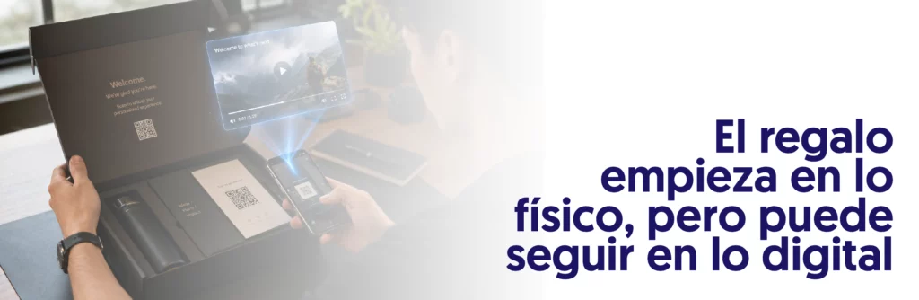persona escaneando un QR de un pack físico y le lleva a un vídeo