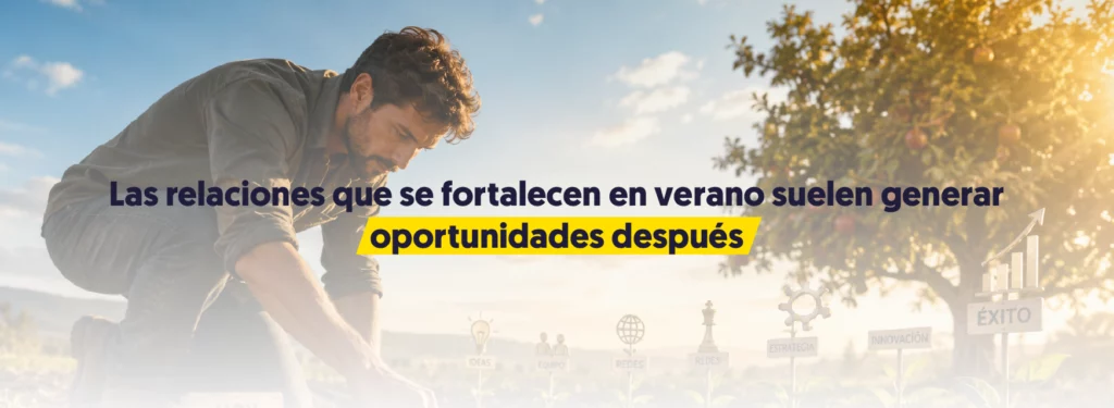 banner hombre como plantando en verano haciendo que fortalecen las oportunidades