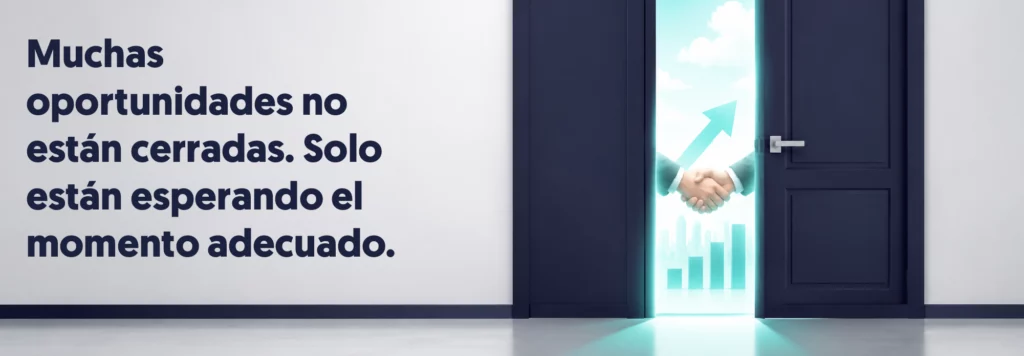puerta entreabierta al otro lado una oportunidad comercial