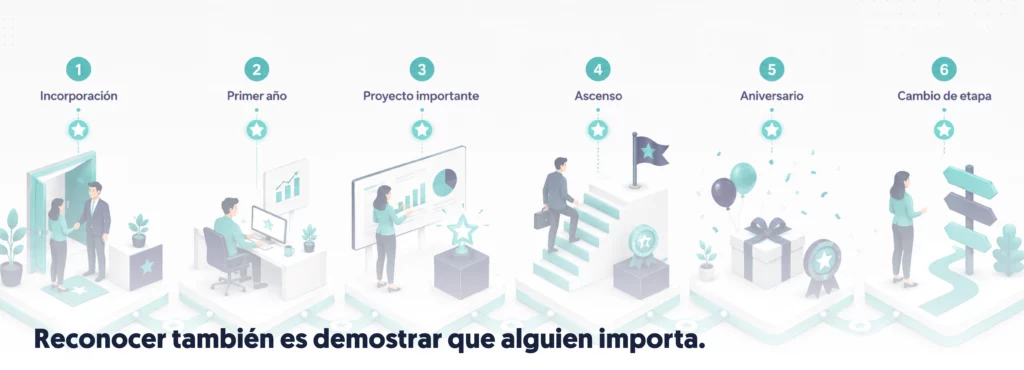 Momentos clave para reconocer a los empleados en su trayecotria profesional