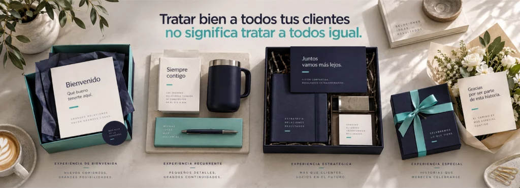 Plano cenital de una mesa con cuatro experiencias preparadas para cuatro clientes diferentes blog unikas