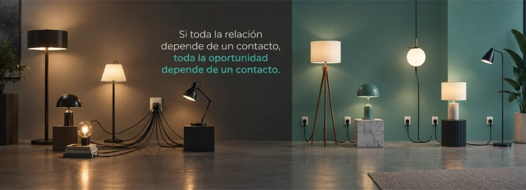 Varias lámparas enchufadas pero hay un enchufe del cual dependen muchas lámparas