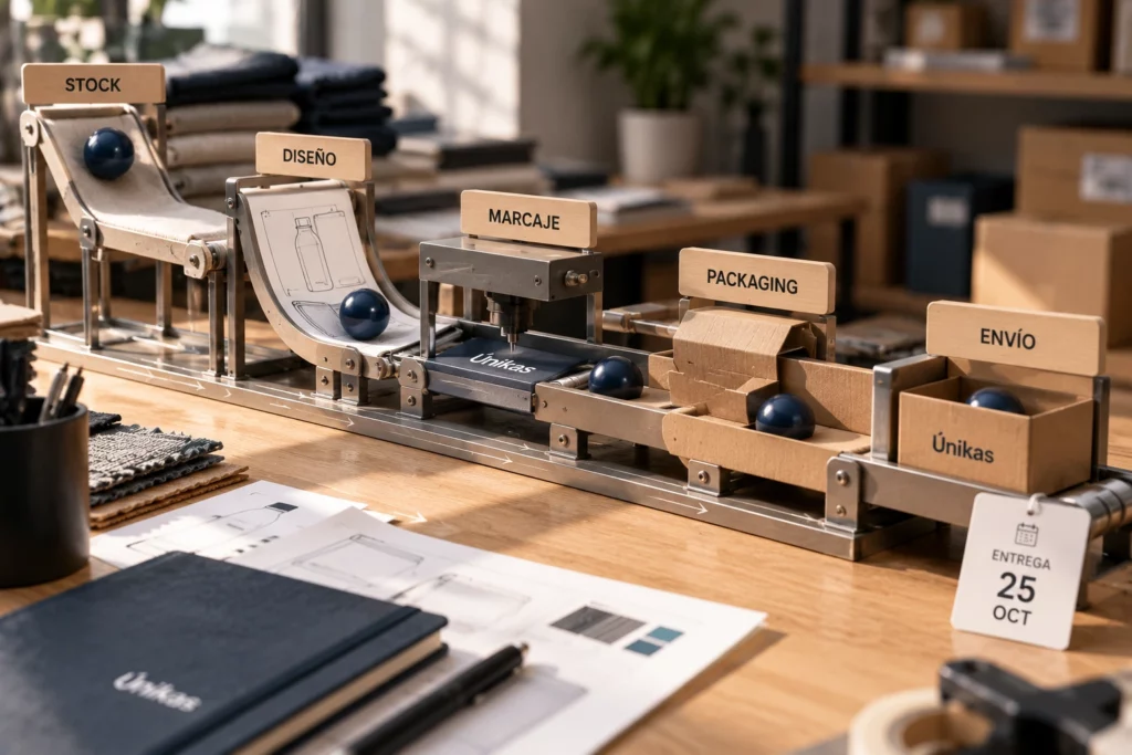 Diferentes etapas de merchandising personalizado